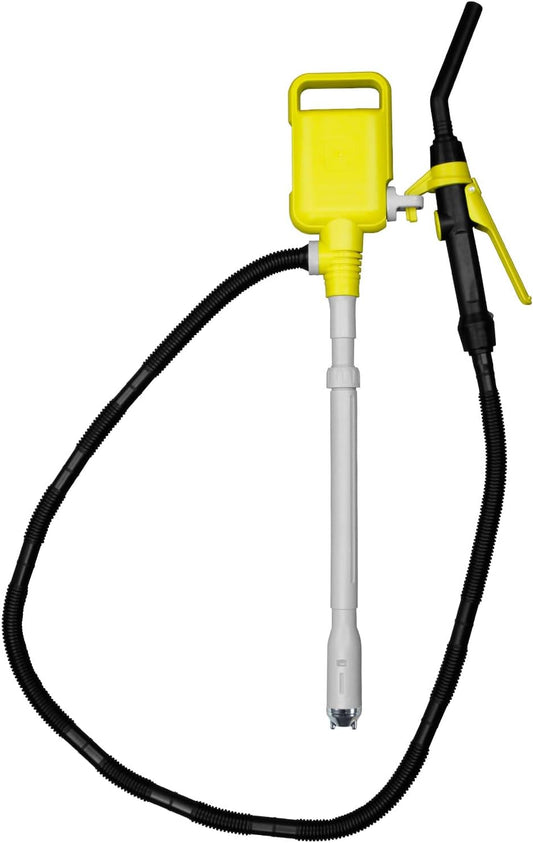 TERA PUMP Multipurpose Electric Fuel Pump (Prevents Fuel Loss) Precise Control Nozzle, Powerful Impeller 2.5 Gal/Min, Battery Powered with 4.1ft Discharge Hose for Gas Diesel AG Chemicals