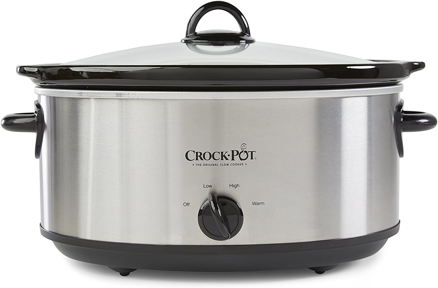 Crock-Pot 7 Quart Oval Manual Slow Cooker, Stainless Steel (SCV700-S-BR), Versatile Cookware for Large Families or Entertaining