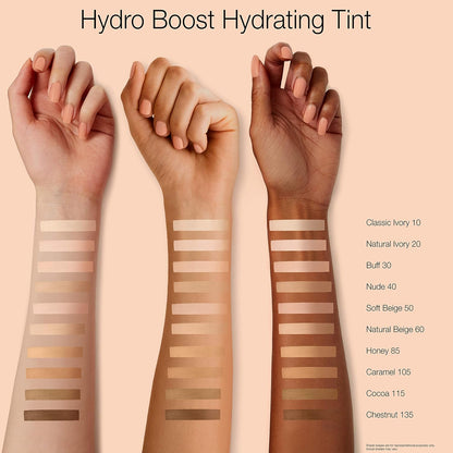 Neutrogena Hydro Boost Hydrating Tint with Hyaluronic Acid, Lightweight Water Gel Formula, Moisturizing, Oil-Free & Non-Comedogenic Liquid Foundation Makeup, 30 Buff Color, 1.0 fl. oz