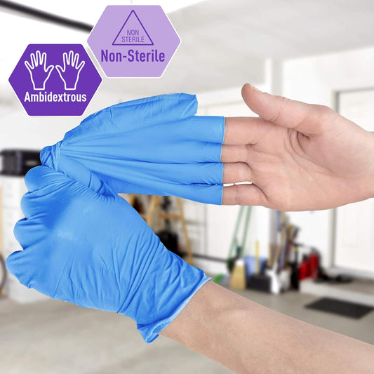 MED PRIDE Non Latex Gloves Medium Disposable Non Sterile Powder Free Exam Gloves Vinyl Nitrile Blend Rubber Free Single Use for Nurses Medical 100 Count